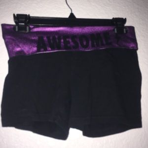 AWESOME black and purple yoga shorts